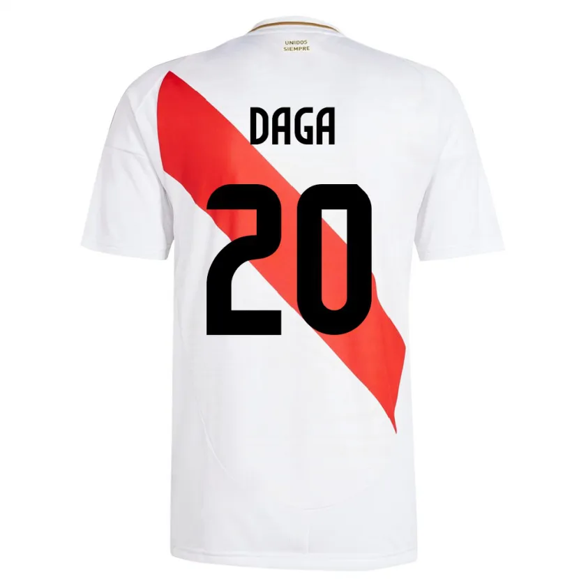 Danxen Heren Peru Azucena Daga #20 Wit Thuisshirt Thuistenue 24-26 T-Shirt