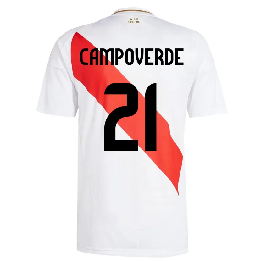Danxen Heren Peru Luz Campoverde #21 Wit Thuisshirt Thuistenue 24-26 T-Shirt