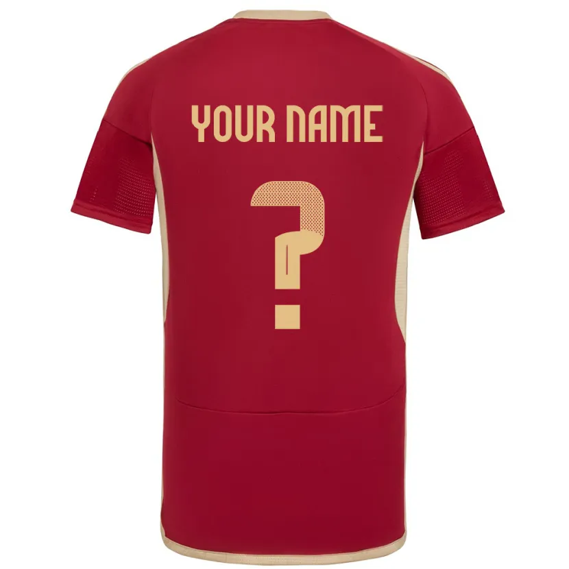 Danxen Heren Venezuela Uw Naam #0 Bourgondië Thuisshirt Thuistenue 24-26 T-Shirt