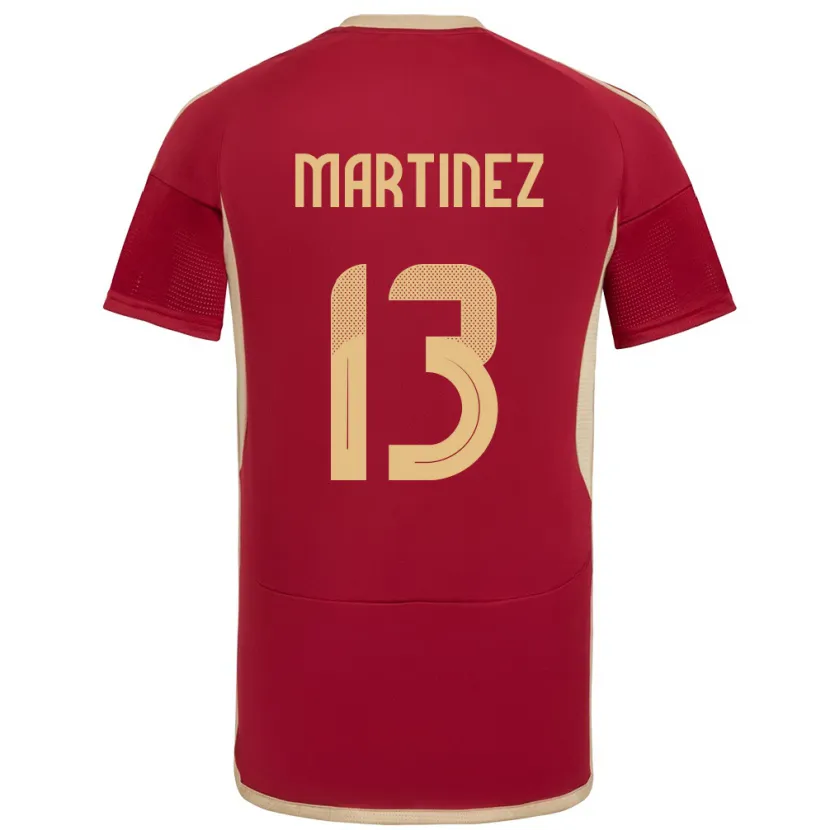 Danxen Heren Venezuela José Martínez #13 Bourgondië Thuisshirt Thuistenue 24-26 T-Shirt