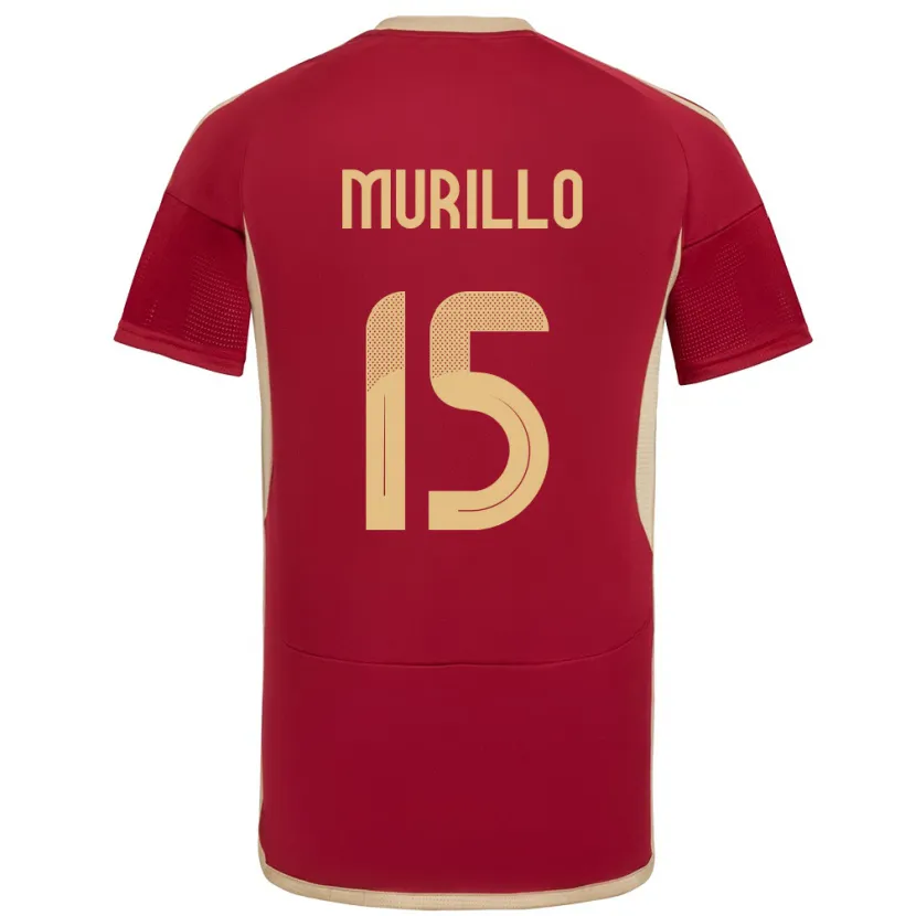Danxen Heren Venezuela Jhon Murillo #15 Bourgondië Thuisshirt Thuistenue 24-26 T-Shirt