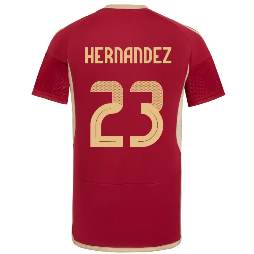 Danxen Heren Venezuela Luifer Hernández #23 Bourgondië Thuisshirt Thuistenue 24-26 T-Shirt