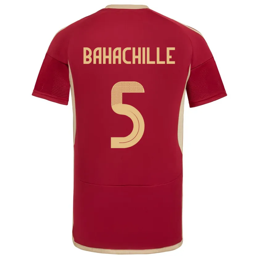 Danxen Heren Venezuela Abraham Bahachille #5 Bourgondië Thuisshirt Thuistenue 24-26 T-Shirt