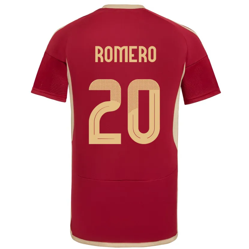 Danxen Heren Venezuela Andrés Romero #20 Bourgondië Thuisshirt Thuistenue 24-26 T-Shirt