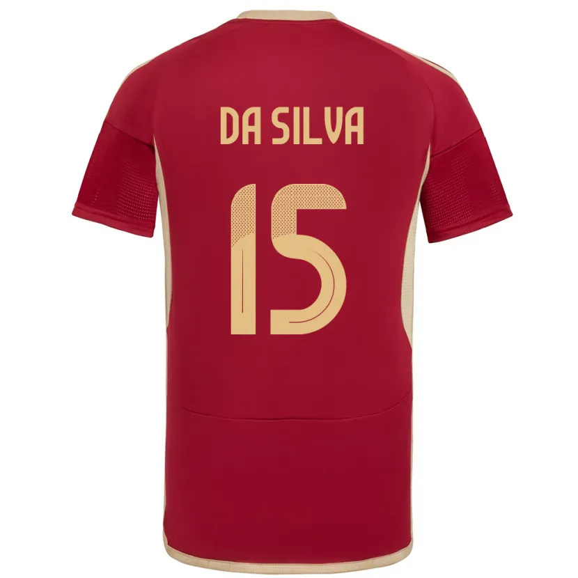 Danxen Heren Venezuela Cesar Da Silva #15 Bourgondië Thuisshirt Thuistenue 24-26 T-Shirt