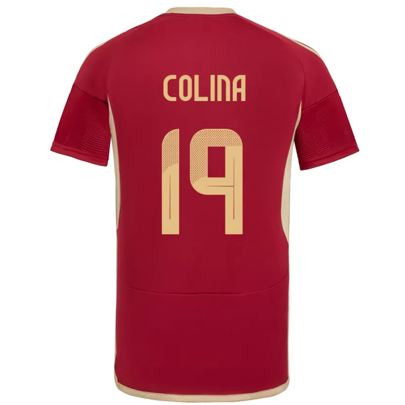 Danxen Heren Venezuela Junior Colina #19 Bourgondië Thuisshirt Thuistenue 24-26 T-Shirt