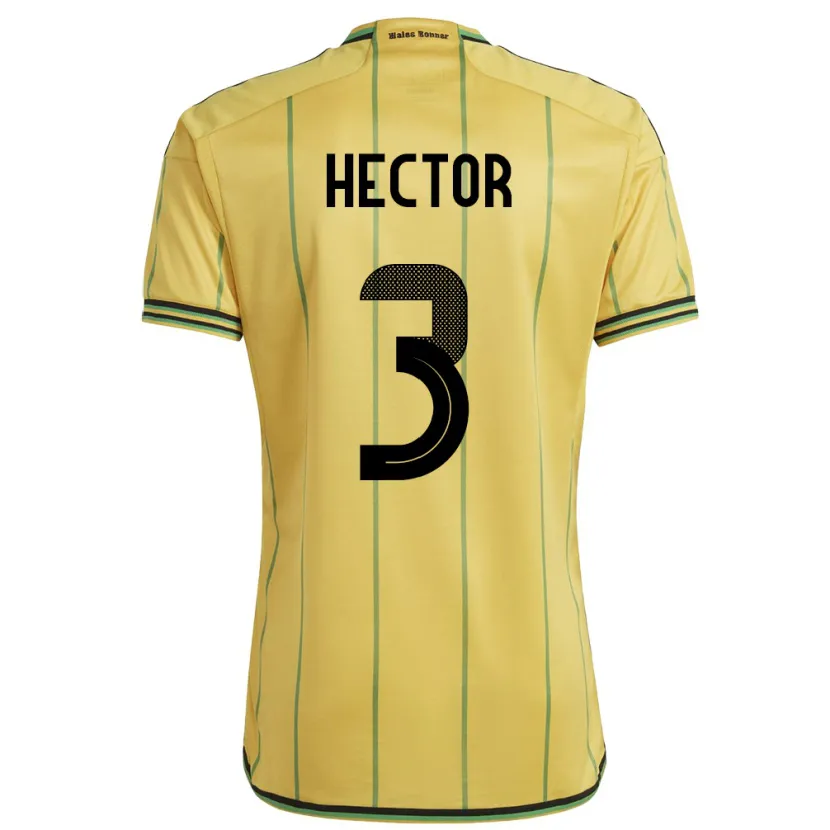 Danxen Heren Jamaica Michael Hector #3 Geel Thuisshirt Thuistenue 24-26 T-Shirt