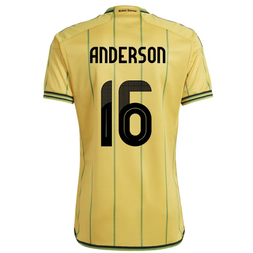 Danxen Heren Jamaica Karoy Anderson #16 Geel Thuisshirt Thuistenue 24-26 T-Shirt
