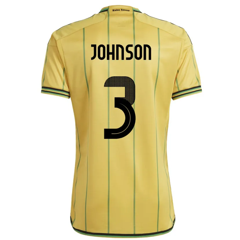 Danxen Heren Jamaica Melissa Johnson #3 Geel Thuisshirt Thuistenue 24-26 T-Shirt