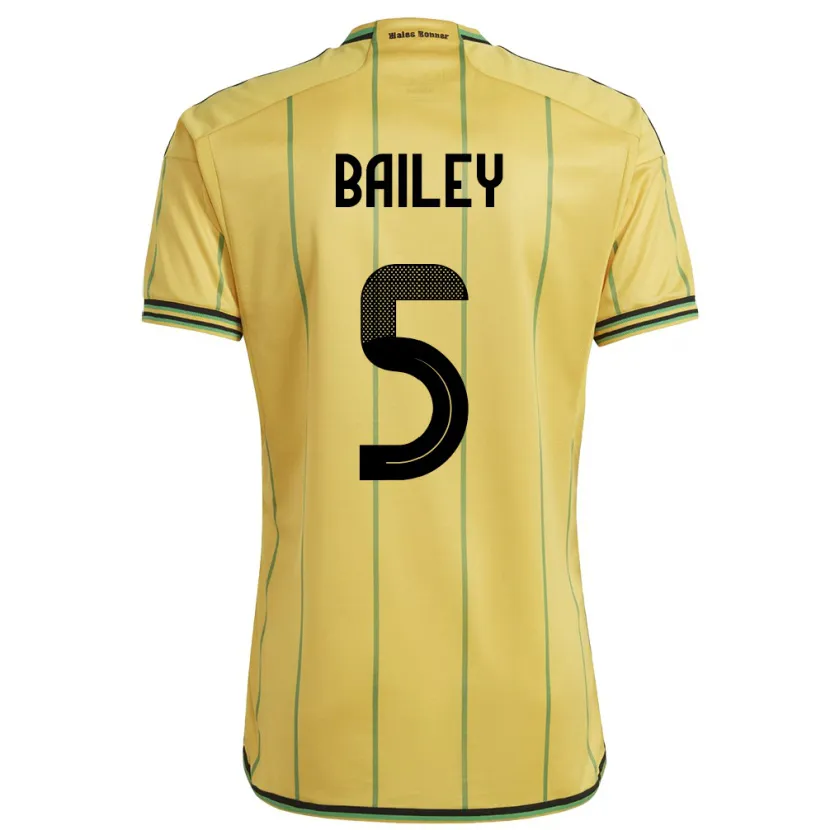 Danxen Heren Jamaica Jade Bailey #5 Geel Thuisshirt Thuistenue 24-26 T-Shirt