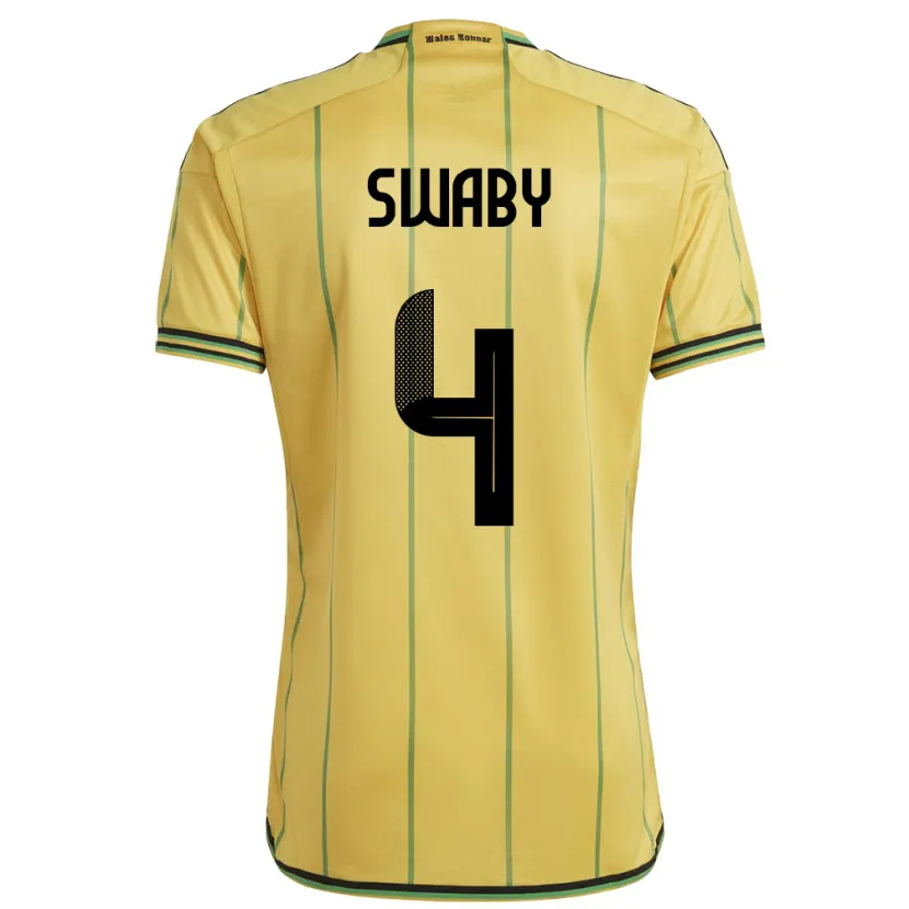 Danxen Heren Jamaica Chantelle Swaby #4 Geel Thuisshirt Thuistenue 24-26 T-Shirt