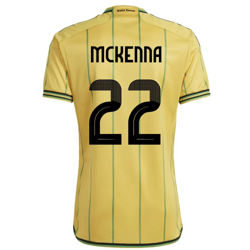 Danxen Heren Jamaica Kayla Mckenna #22 Geel Thuisshirt Thuistenue 24-26 T-Shirt