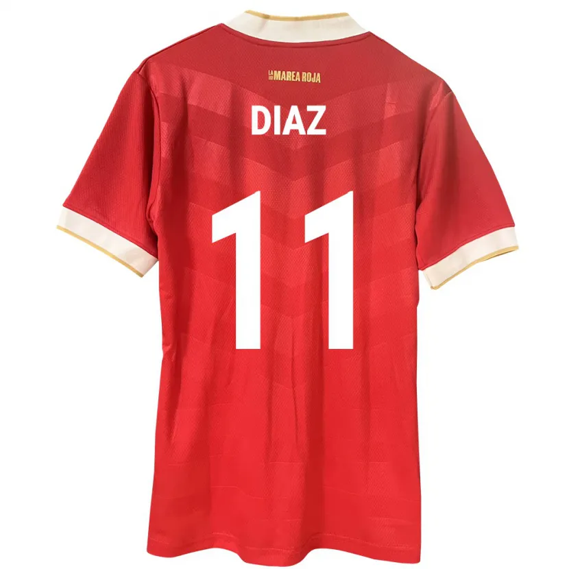 Danxen Heren Panama Ismael Díaz #11 Rood Thuisshirt Thuistenue 24-26 T-Shirt