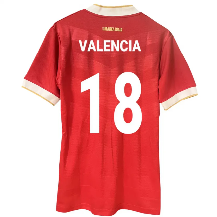 Danxen Heren Panama Omar Valencia #18 Rood Thuisshirt Thuistenue 24-26 T-Shirt