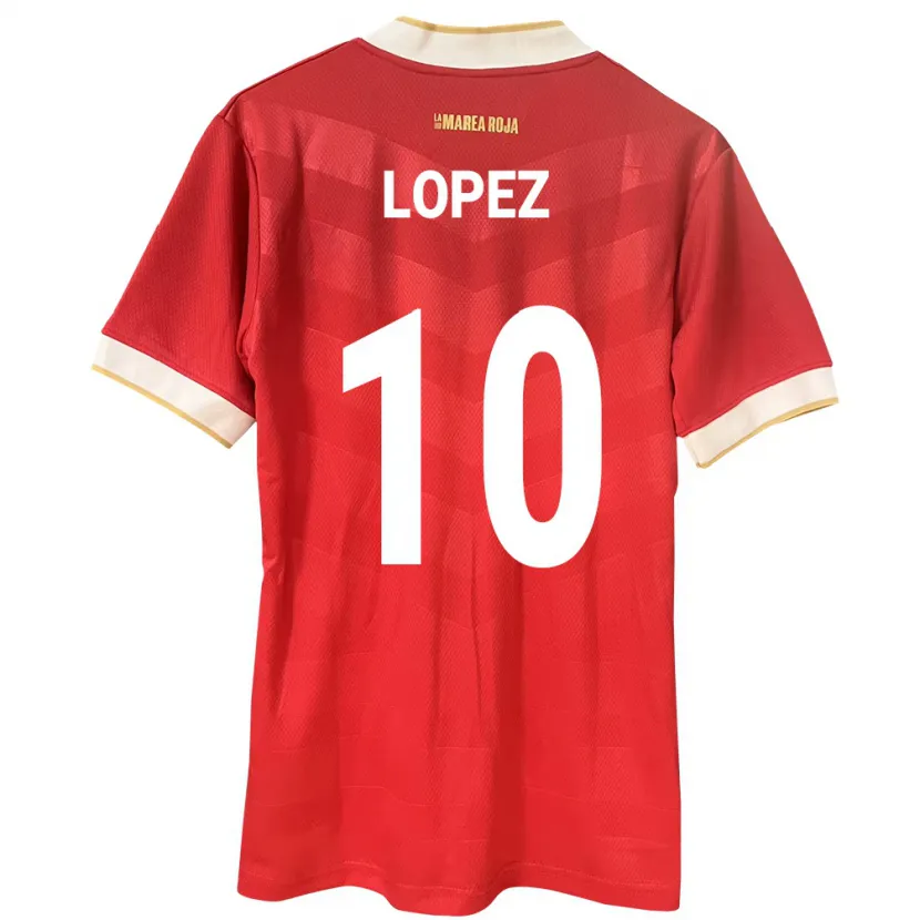 Danxen Heren Panama Ovidio Lopez #10 Rood Thuisshirt Thuistenue 24-26 T-Shirt