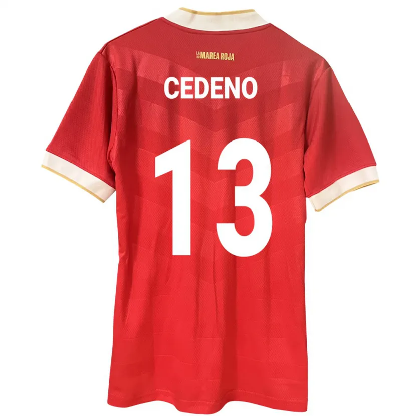 Danxen Heren Panama Edward Cedeño #13 Rood Thuisshirt Thuistenue 24-26 T-Shirt