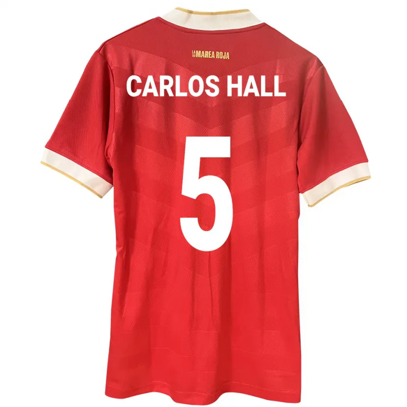 Danxen Heren Panama Juan Carlos Hall #5 Rood Thuisshirt Thuistenue 24-26 T-Shirt