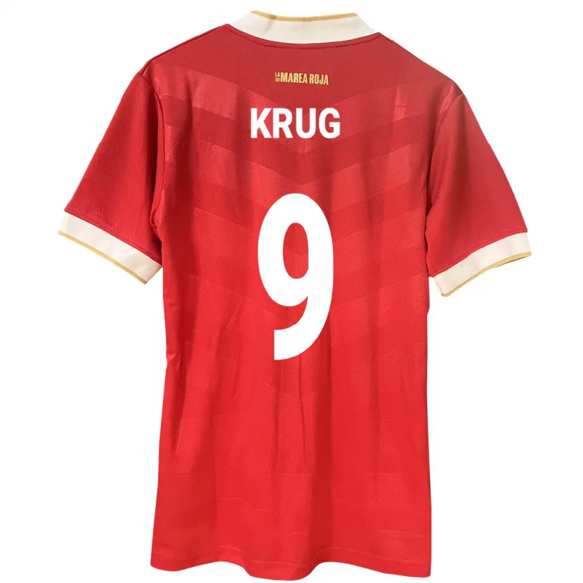 Danxen Heren Panama Frederick Krug #9 Rood Thuisshirt Thuistenue 24-26 T-Shirt