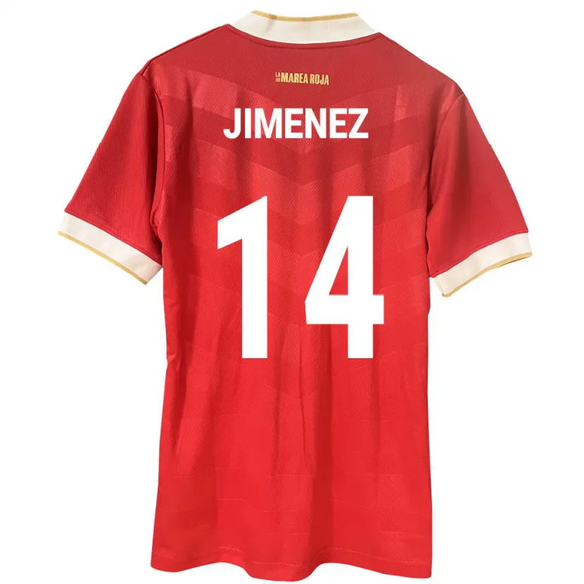 Danxen Heren Panama Juan Jiménez #14 Rood Thuisshirt Thuistenue 24-26 T-Shirt