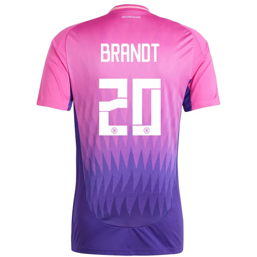 Danxen Heren Duitsland Julian Brandt #20 Roze Paars Uitshirt Uittenue 24-26 T-Shirt