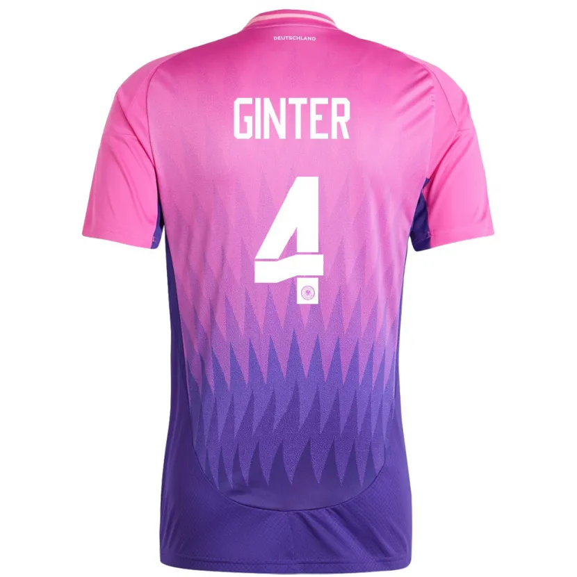 Danxen Heren Duitsland Matthias Ginter #4 Roze Paars Uitshirt Uittenue 24-26 T-Shirt