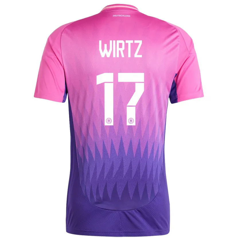Danxen Heren Duitsland Florian Wirtz #17 Roze Paars Uitshirt Uittenue 24-26 T-Shirt