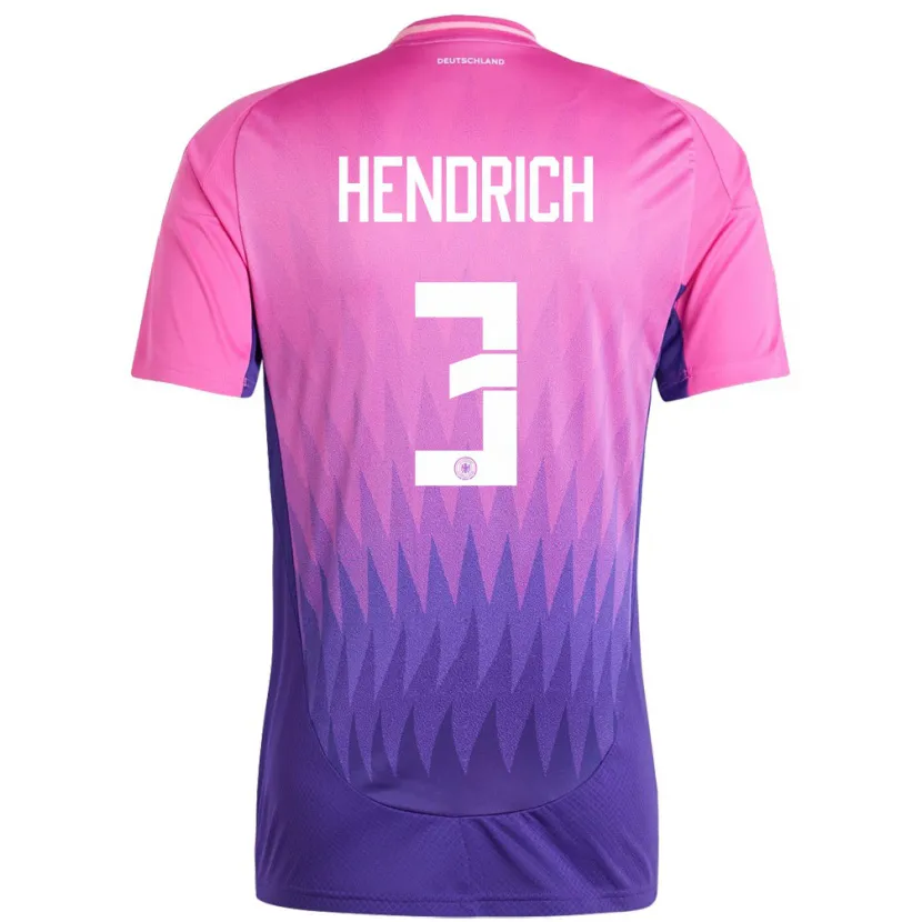 Danxen Heren Duitsland Kathrin Hendrich #3 Roze Paars Uitshirt Uittenue 24-26 T-Shirt