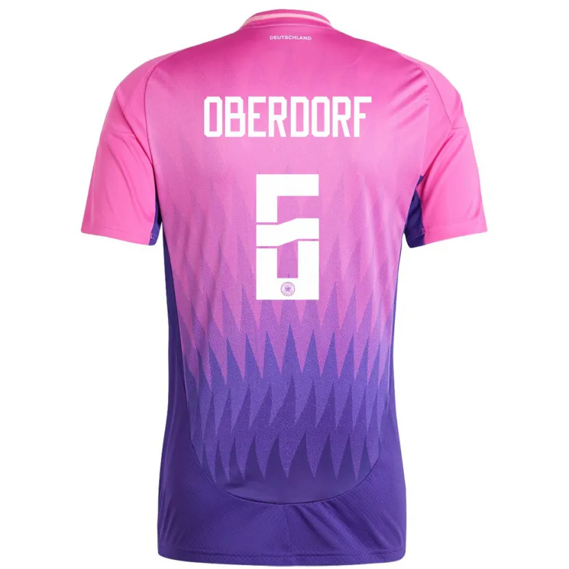 Danxen Heren Duitsland Lena Oberdorf #6 Roze Paars Uitshirt Uittenue 24-26 T-Shirt