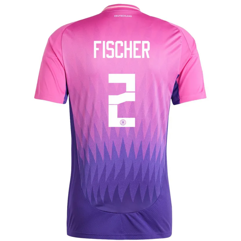 Danxen Heren Duitsland Kilian Fischer #2 Roze Paars Uitshirt Uittenue 24-26 T-Shirt