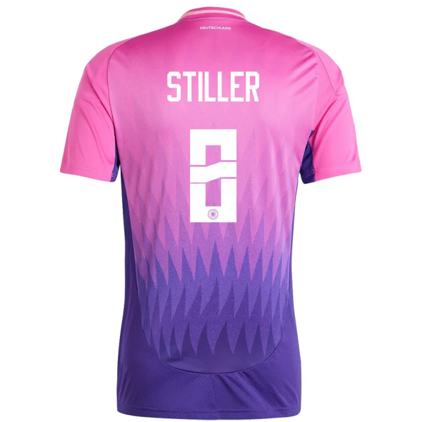 Danxen Heren Duitsland Angelo Stiller #8 Roze Paars Uitshirt Uittenue 24-26 T-Shirt