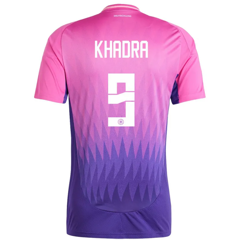 Danxen Heren Duitsland Reda Khadra #9 Roze Paars Uitshirt Uittenue 24-26 T-Shirt