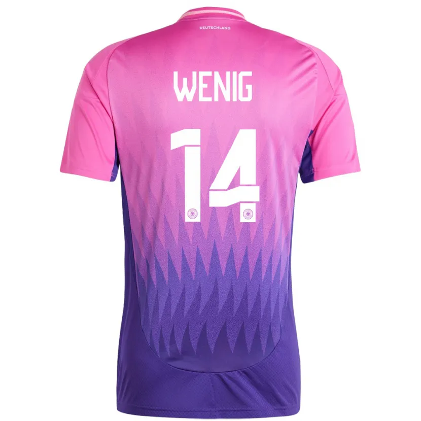 Danxen Heren Duitsland Marcel Wenig #14 Roze Paars Uitshirt Uittenue 24-26 T-Shirt