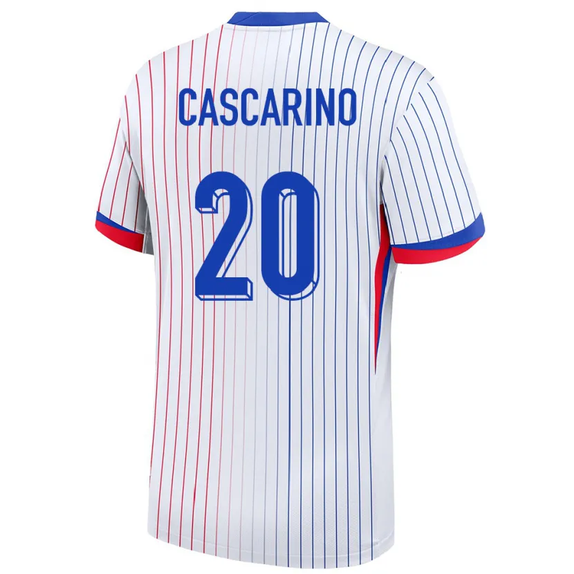 Danxen Heren Frankrijk Delphine Cascarino #20 Wit Uitshirt Uittenue 24-26 T-Shirt