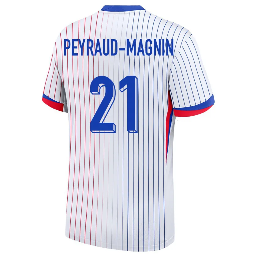 Danxen Heren Frankrijk Pauline Peyraud Magnin #21 Wit Uitshirt Uittenue 24-26 T-Shirt