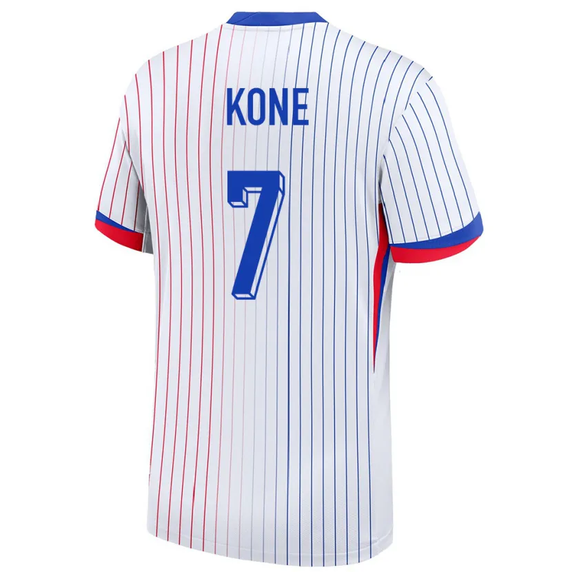 Danxen Heren Frankrijk Kouadio Kone #7 Wit Uitshirt Uittenue 24-26 T-Shirt