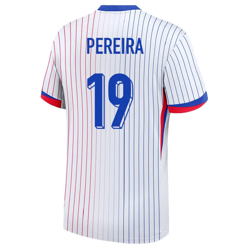 Danxen Heren Frankrijk Brayann Pereira #19 Wit Uitshirt Uittenue 24-26 T-Shirt