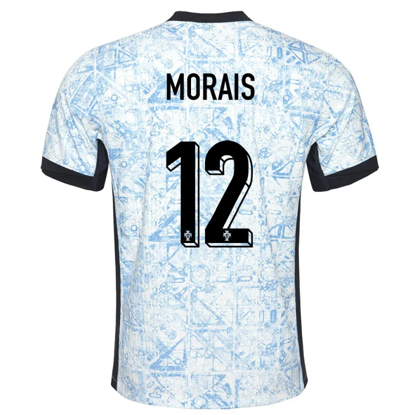 Danxen Heren Portugal Patricia Morais #12 Crème Blauw Uitshirt Uittenue 24-26 T-Shirt