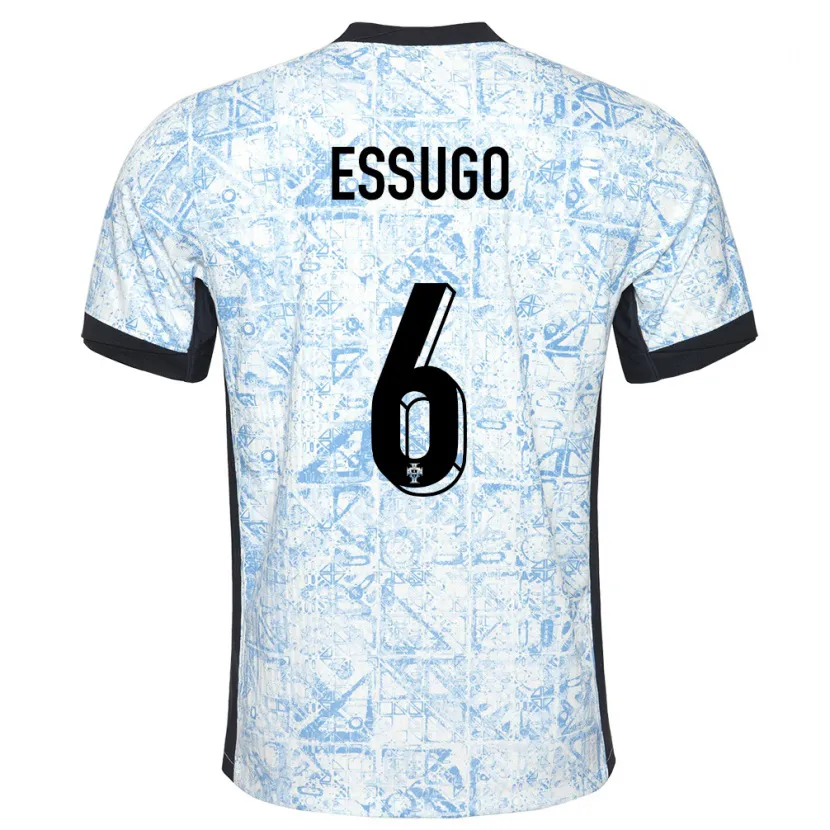 Danxen Heren Portugal Dario Essugo #6 Crème Blauw Uitshirt Uittenue 24-26 T-Shirt