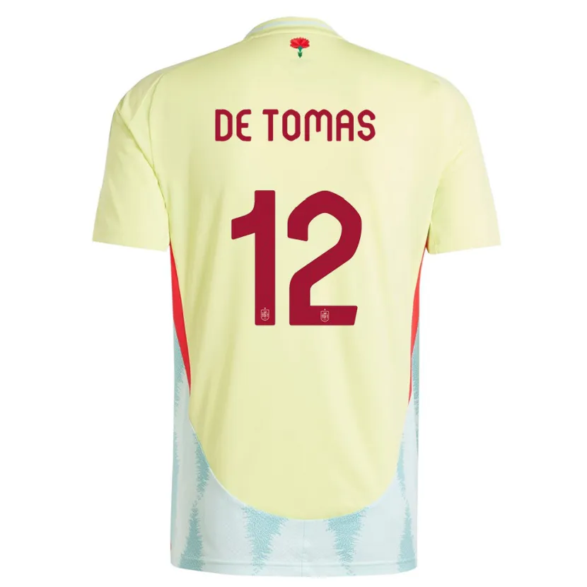 Danxen Heren Spanje Raul De Tomas #12 Geel Uitshirt Uittenue 24-26 T-Shirt