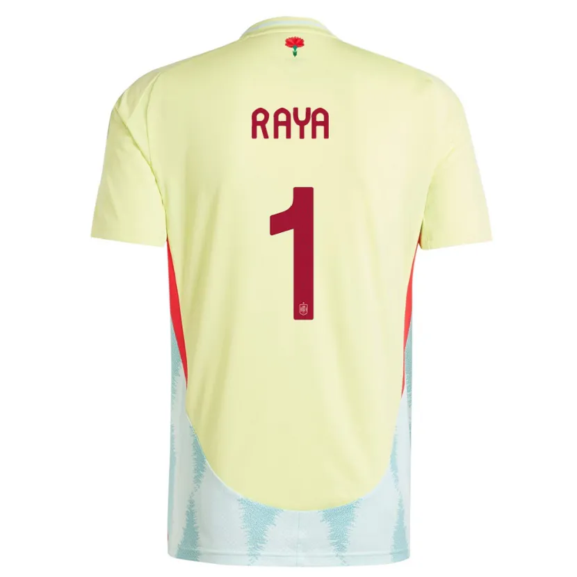 Danxen Heren Spanje David Raya #1 Geel Uitshirt Uittenue 24-26 T-Shirt