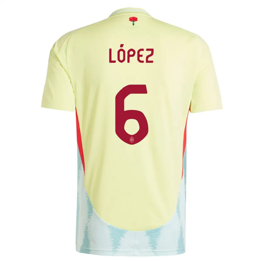 Danxen Heren Spanje Maitane Lopez #6 Geel Uitshirt Uittenue 24-26 T-Shirt