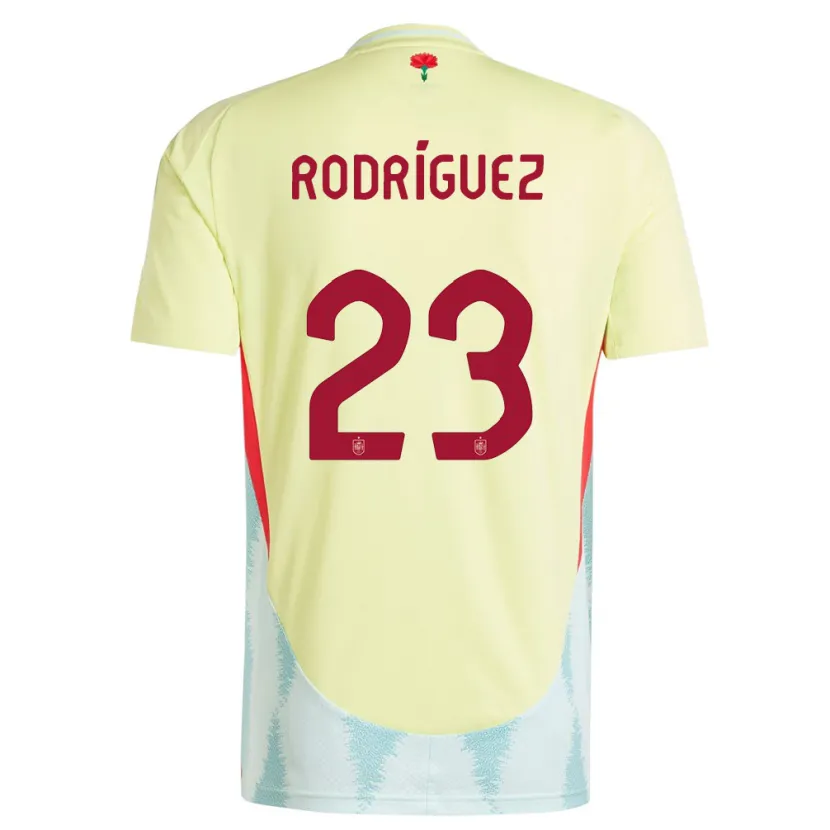 Danxen Heren Spanje Misa Rodriguez #23 Geel Uitshirt Uittenue 24-26 T-Shirt