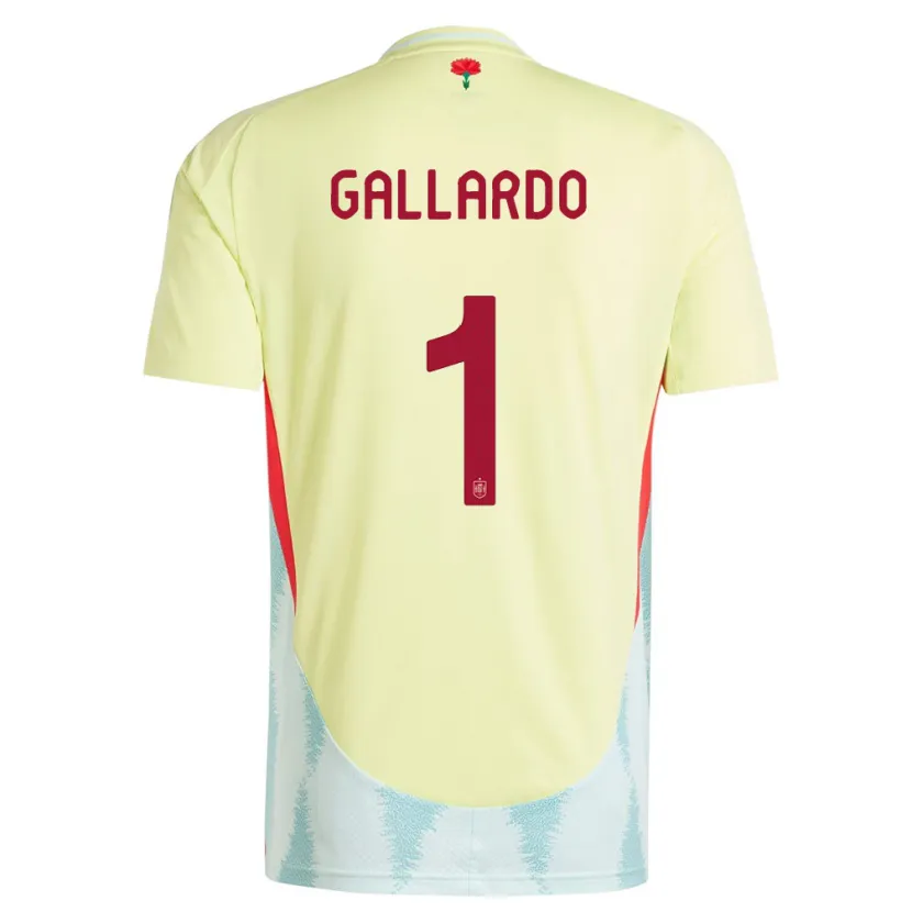 Danxen Heren Spanje Dolores Gallardo #1 Geel Uitshirt Uittenue 24-26 T-Shirt