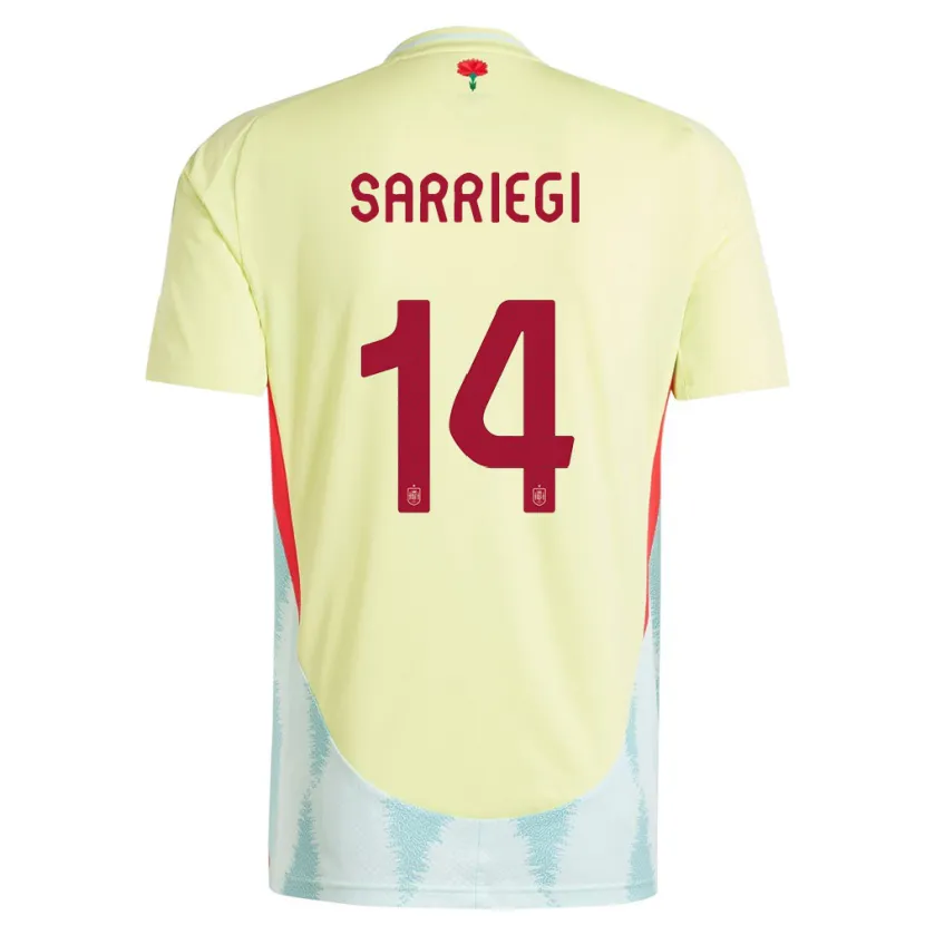 Danxen Heren Spanje Amaiur Sarriegi #14 Geel Uitshirt Uittenue 24-26 T-Shirt