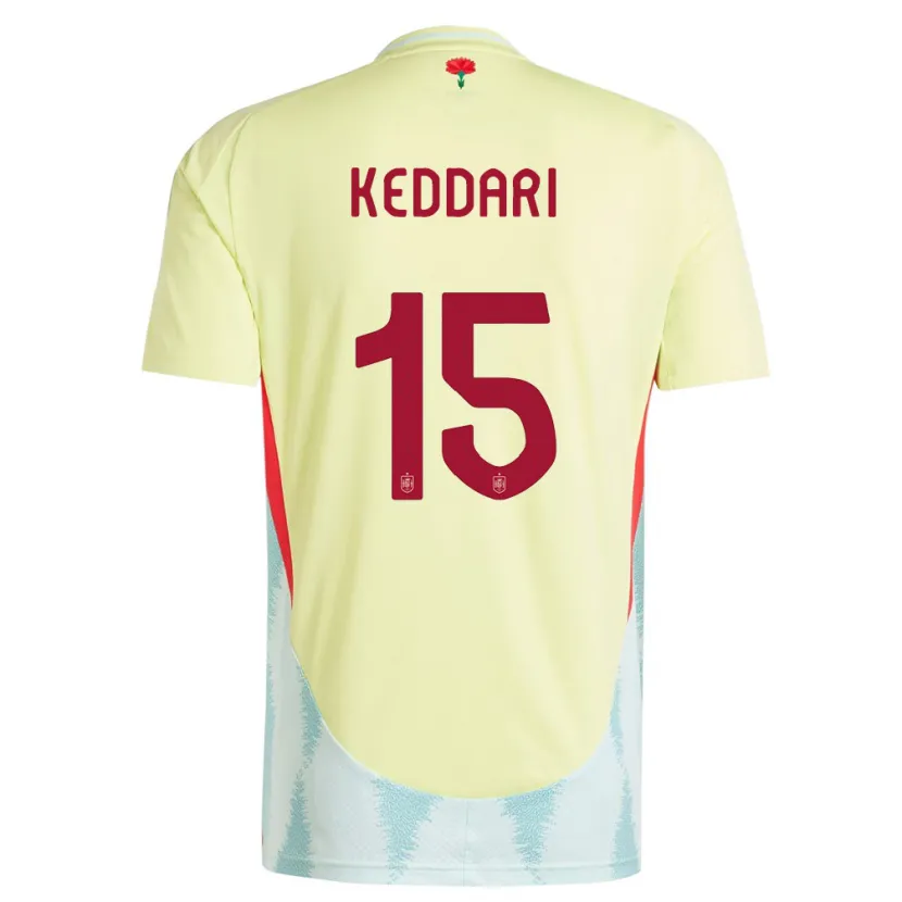 Danxen Heren Spanje Wassim Keddari #15 Geel Uitshirt Uittenue 24-26 T-Shirt