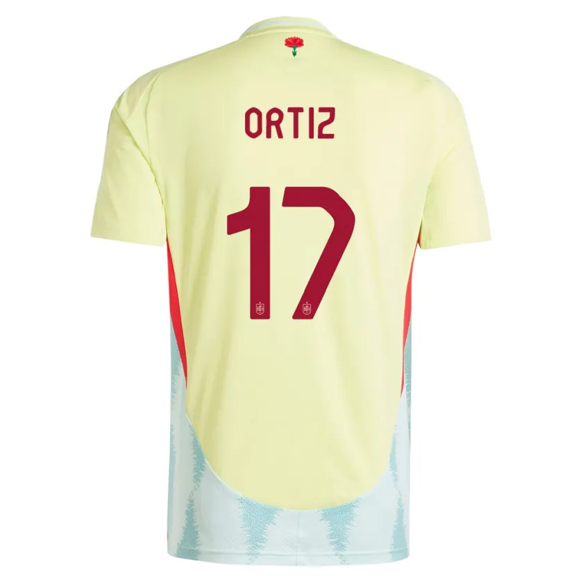 Danxen Heren Spanje Angel Ortiz #17 Geel Uitshirt Uittenue 24-26 T-Shirt