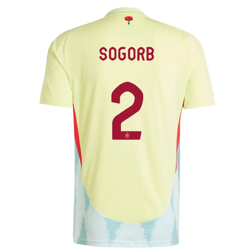Danxen Heren Spanje Carles Sogorb #2 Geel Uitshirt Uittenue 24-26 T-Shirt