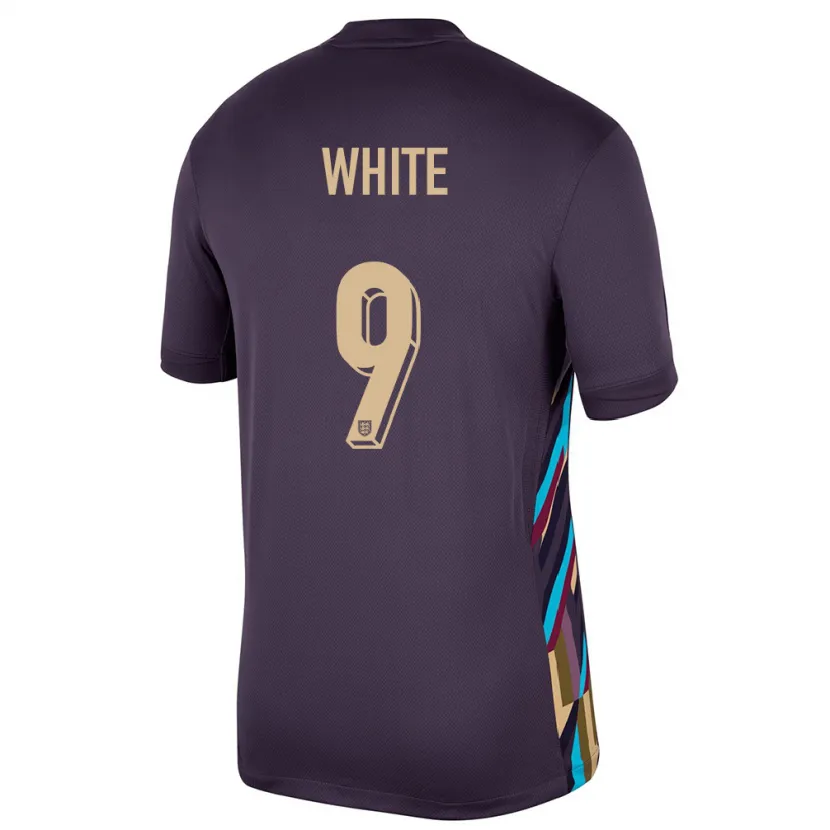 Danxen Heren Engeland Ellen White #9 Donkere Rozijn Uitshirt Uittenue 24-26 T-Shirt