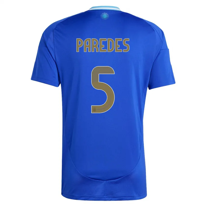 Danxen Heren Argentinië Leandro Paredes #5 Blauw Uitshirt Uittenue 24-26 T-Shirt