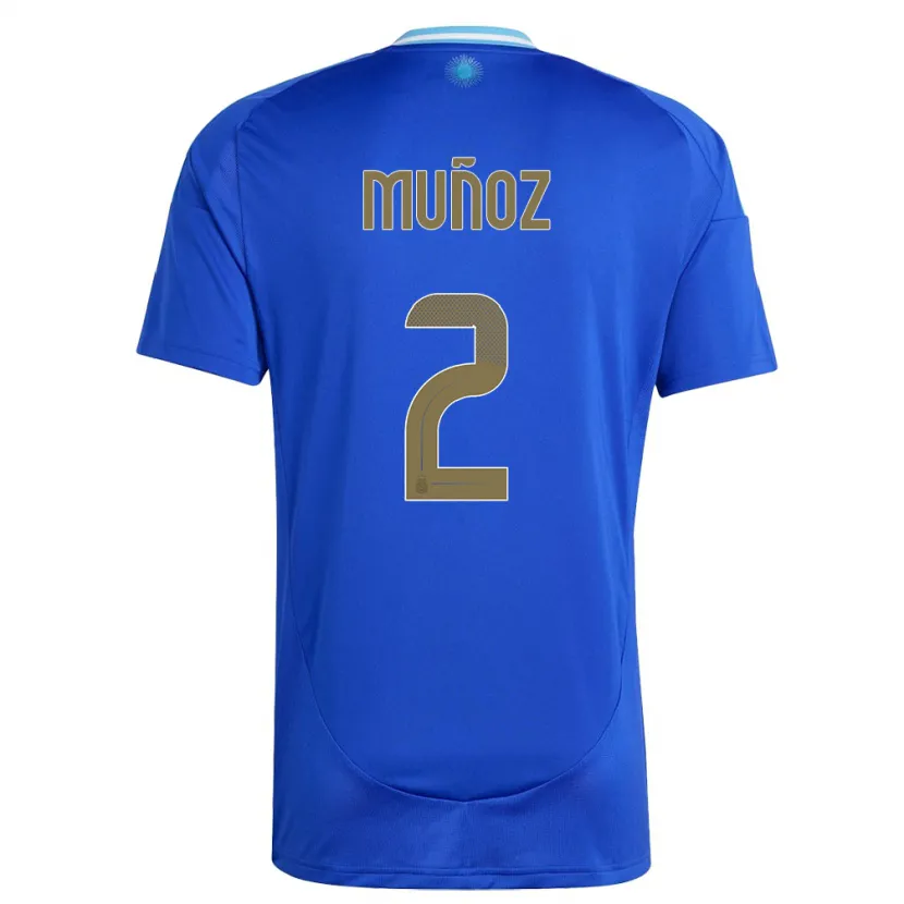 Danxen Heren Argentinië Luana Munoz #2 Blauw Uitshirt Uittenue 24-26 T-Shirt